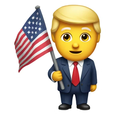 Trump with a USA flag sticker