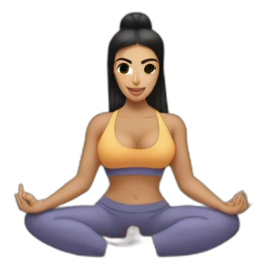 Kim Kardashian doing Yoga on a Big buff Gorilla sticker