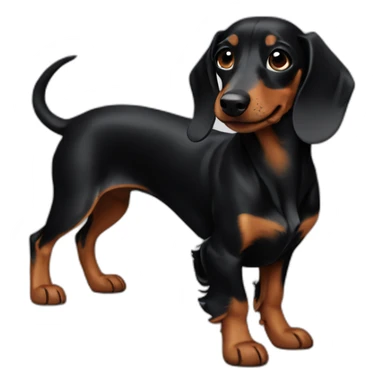 Smiley black dachshund fullbody sticker