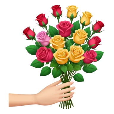 hand giving flowers sticker