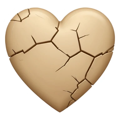 Beige heart with small crack sticker