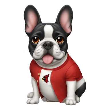Frenchie with cardinals  sticker