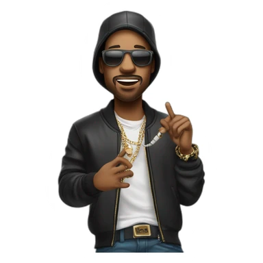 cantante de rap, con estilo urbano, de piel morocha, sujetando un micrófono, cantando. que se vea de la cintura para arriba, puede contener accesorios clave de un rapero. sticker