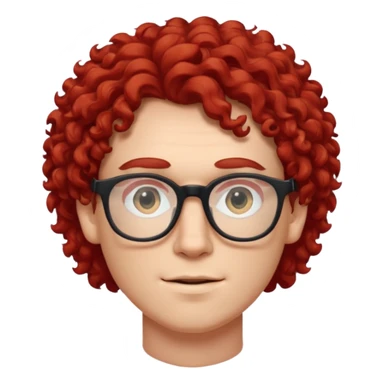 red weird hair with glassess guy  sticker
