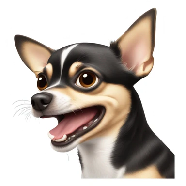 Chihuahua mewing and biting lip sticker