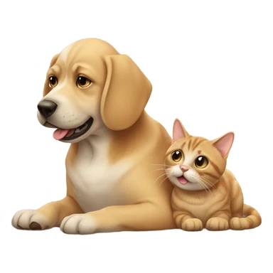 Dog licking cat sticker