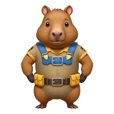 Batman bob the builder as a capybara sticker