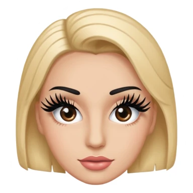 Emoji fake eyelashes fake nails sticker