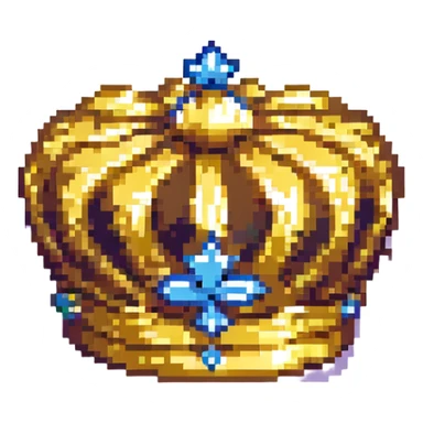 8-bit pixel art royal crown, gold, no jewels sticker