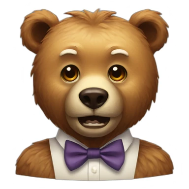 Scary Bear with bowtie, creepy sticker