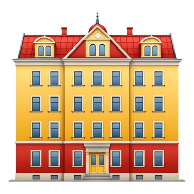 yellow and red building in Stockholm sticker