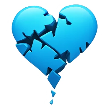 Broken blue heart sticker
