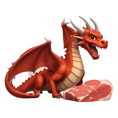 Dragon with pice of meat sticker