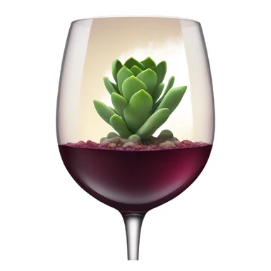 Succulent growing out of wine glass sticker