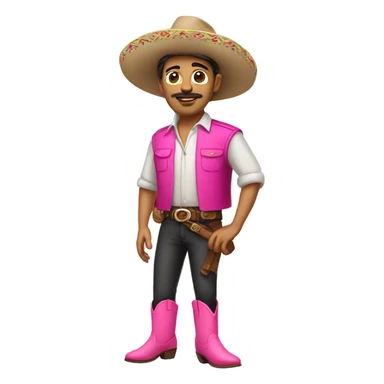 Mexican man w pink boots sticker
