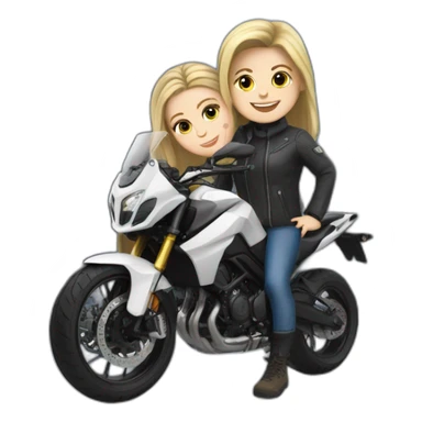 White Girl and white guy on a MT09 sticker