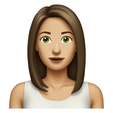 pretty 40 year old woman with grass green eyes and shoulder length straight brown hair sticker