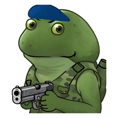 holding a gun sticker