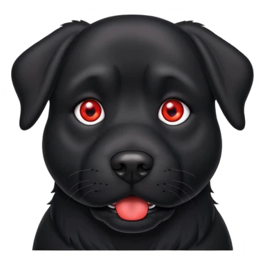 big red eyed black dog sticker