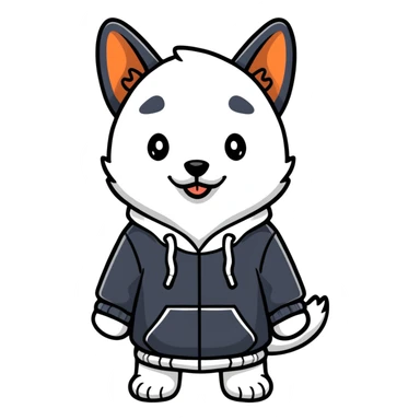 Dog whit a hoodie  sticker