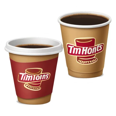 “Tim Hortons coffee cup with iconic logo.” sticker