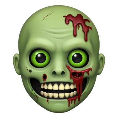 Zombie emoji with black teeth sticker