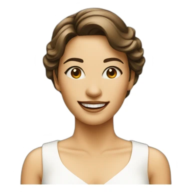 Lady smile in white dress sticker