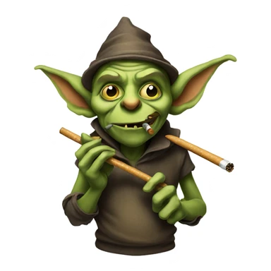 Goblin with a ciggarette sticker