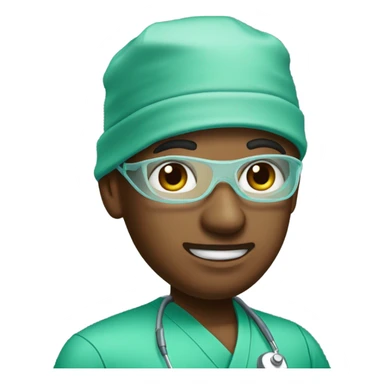 Plastic surgeon in green uniform sticker