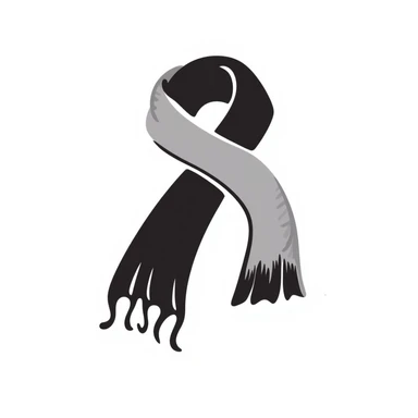 a scarf, hand drawn black outline doodle style sticker