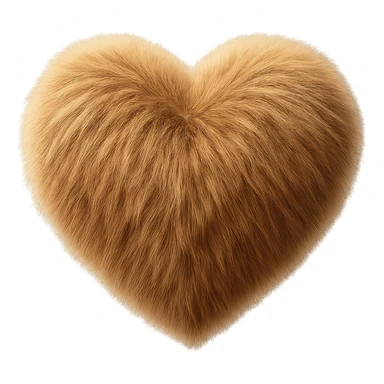 heart with a fluffy fur texture sticker