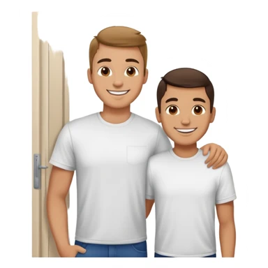 Two guys at the door  sticker