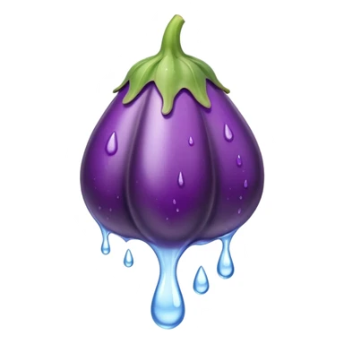 Eggplant dripping water sticker