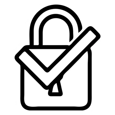 Tick with Secure lock sticker