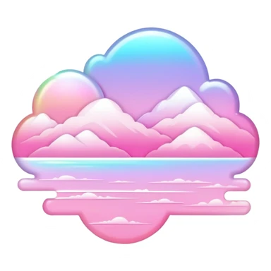  White-pink-Iridescent-aesthetic-scenery-Decoration sticker