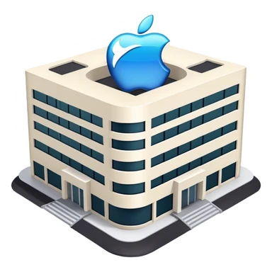 apple brand company building. looks realistic sticker
