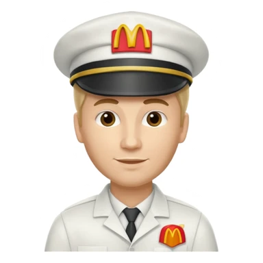 caucasian male McDonald's worker sticker