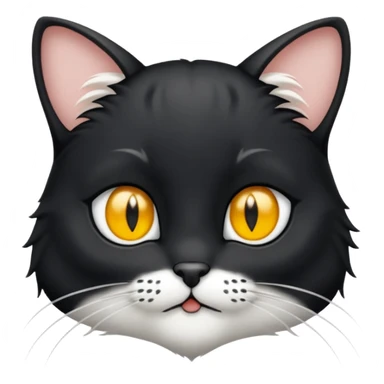 Chat noir et blanc tapant une souris grise sticker
