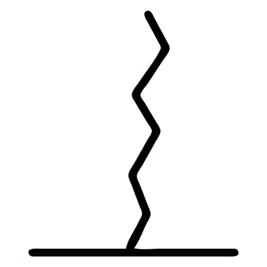 a small earthquake minimal style with thin jagged crack in the earth sticker