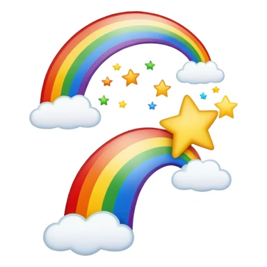 A shooting star with a rainbow behind it with the words, the more you know on top of the rainbow sticker