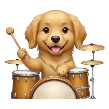 Golden retriever playing drums sticker