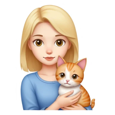 Cute girl holding a cat sticker