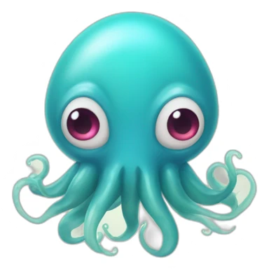 cerulean squid with heart eyes sticker