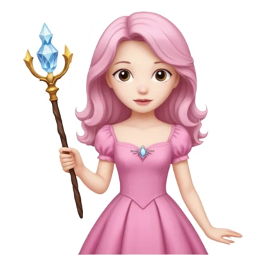 beautiful-haired in pink woman with a wand sticker