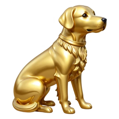 golden dog statuse sticker