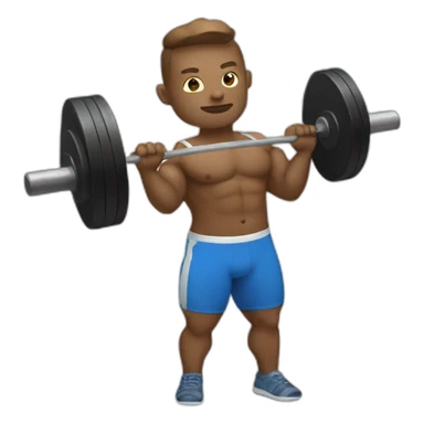 White Weightlifter with a barebell sticker