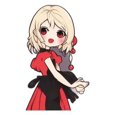 fille avec cheuveux rouge et habillé en noir sticker