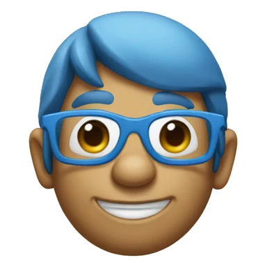 Smurf with glasses sticker