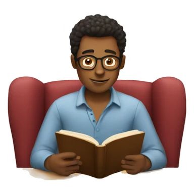 A guy reading a book sticker