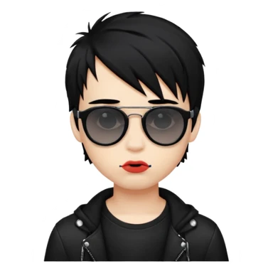 emo boy model with lip piercing sunglasses sticker